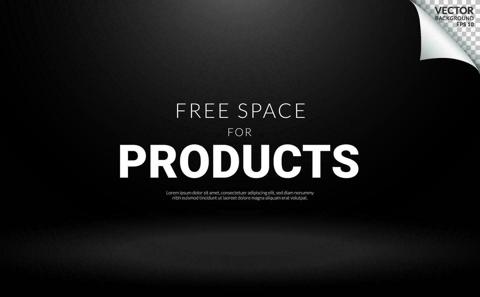 zwart tafereel vrij ruimte voor producten Aan studio achtergrond. vector illustratie