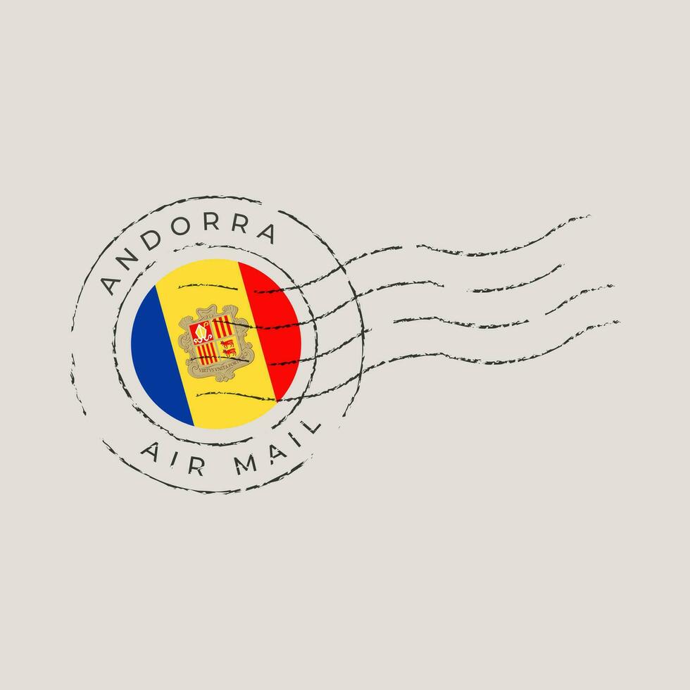 Andorra vlag port stempel. vector illustratie nationaal vlag geïsoleerd Aan licht achtergrond