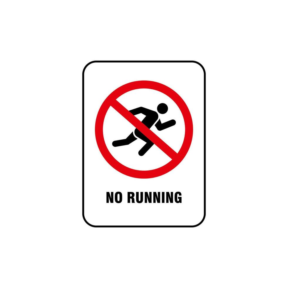 Nee rennen verbod teken sjabloon vector