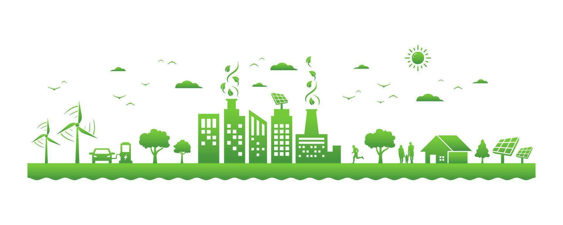 groen duurzame stad vector illustratie