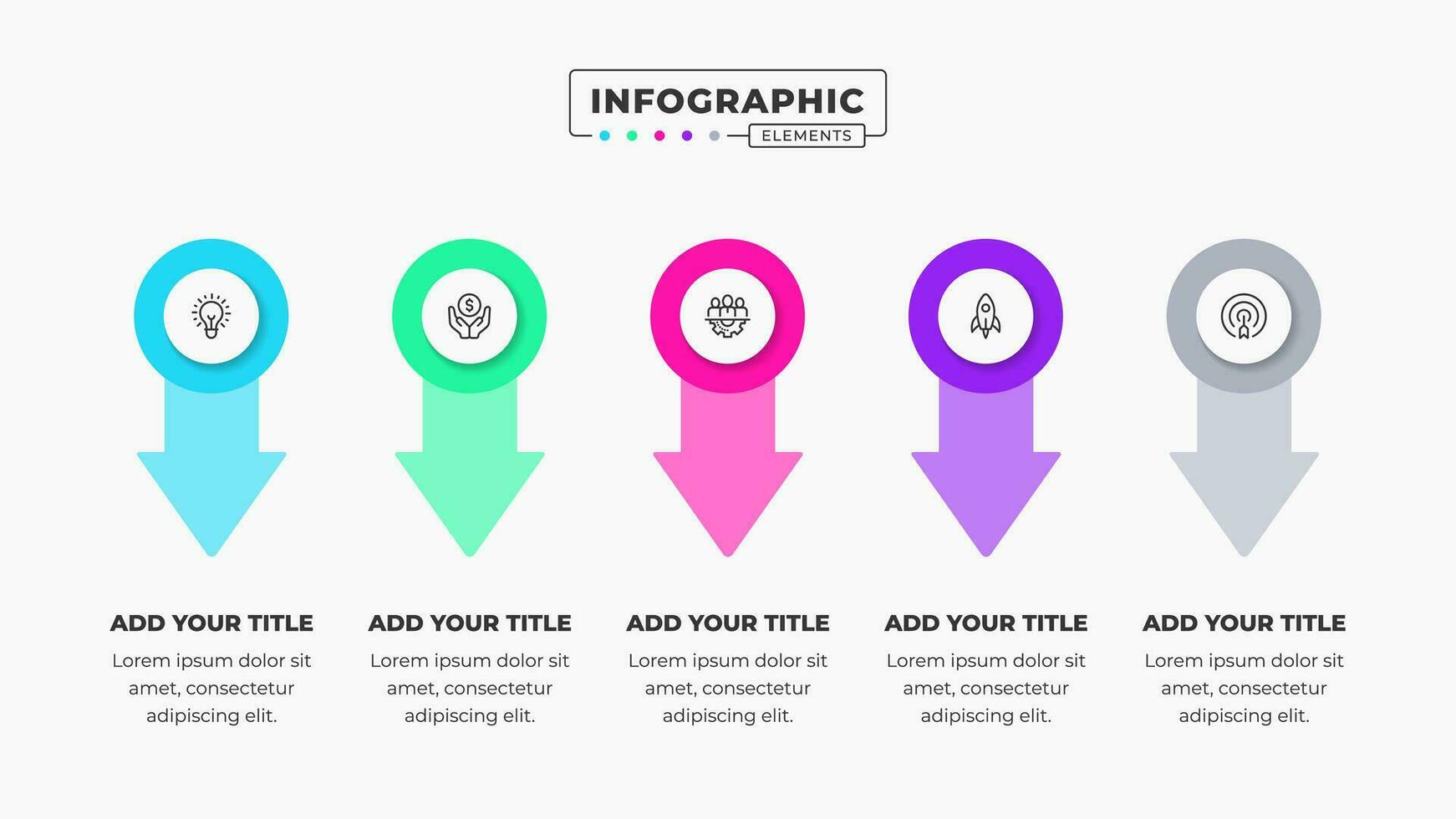 vector modern pijl infographic ontwerp met 5 stappen of opties