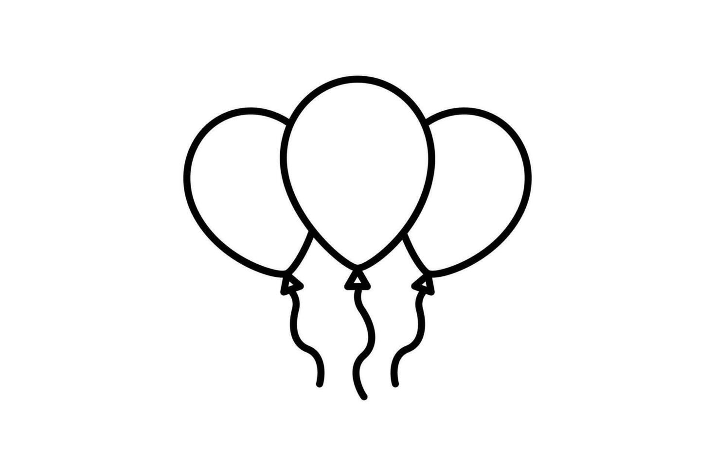 ballonnen icoon. icoon verwant naar feest. lijn icoon stijl. gemakkelijk vector ontwerp bewerkbare