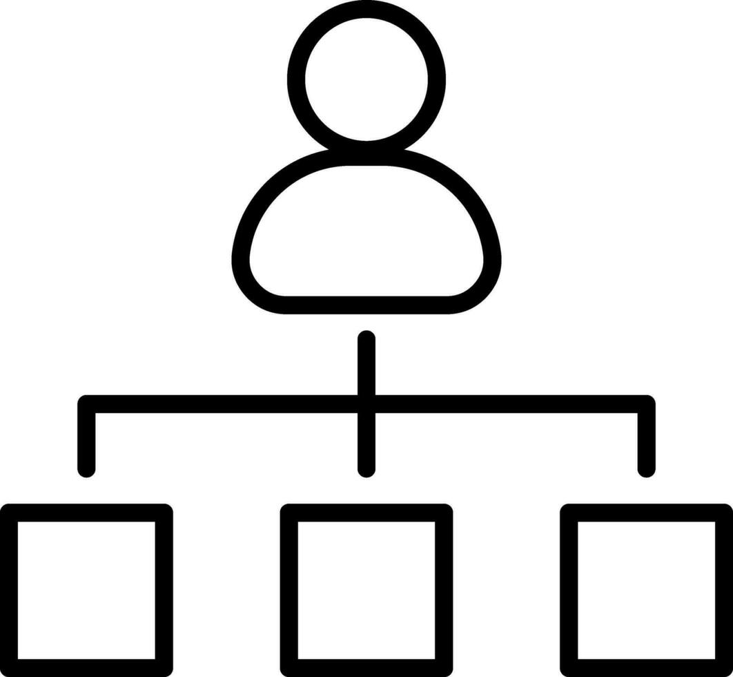 organisatie structuur icoon lijn vector illustratie