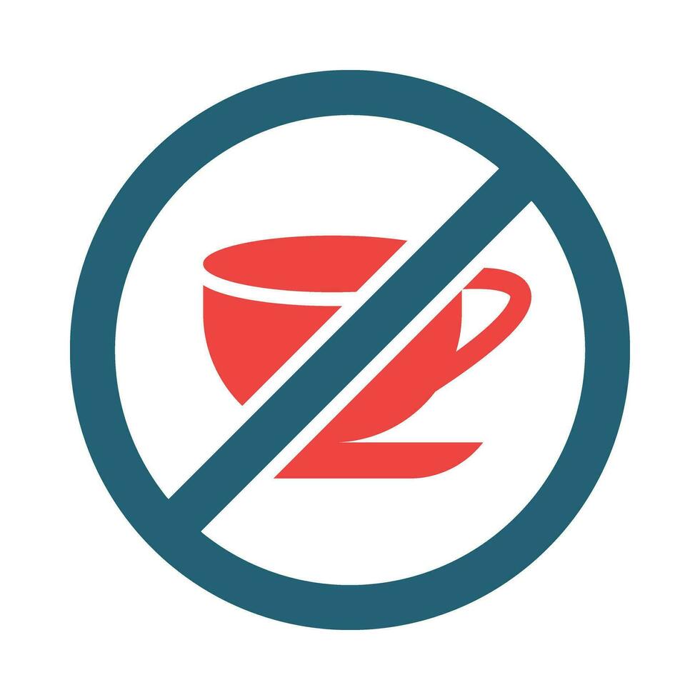 Nee cafeïne vector glyph twee kleur pictogrammen voor persoonlijk en reclame gebruiken.