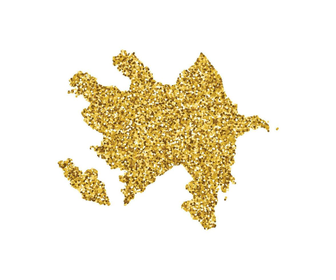 vector geïsoleerd illustratie met vereenvoudigd Azerbeidzjan kaart. versierd door glimmend goud schitteren textuur. nieuw jaar vakantie' decoratie voor groet kaart.