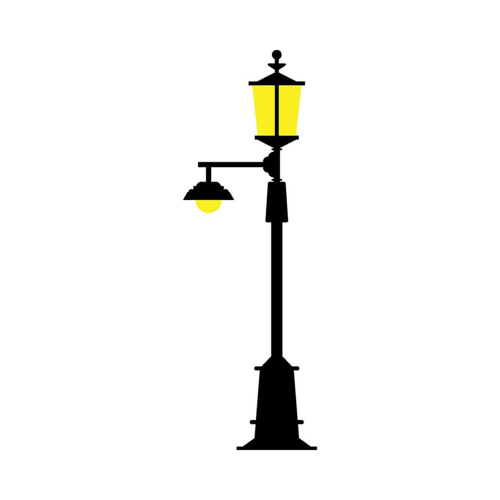 vlak illustratie van straat en park verlichting vector