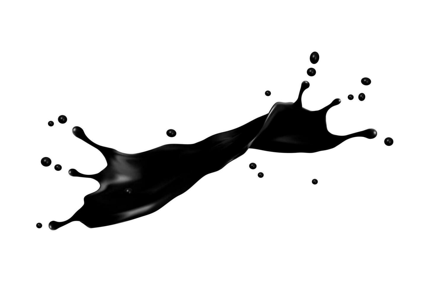 zwart olie Golf plons, vloeistof inkt stromen, benzine vector