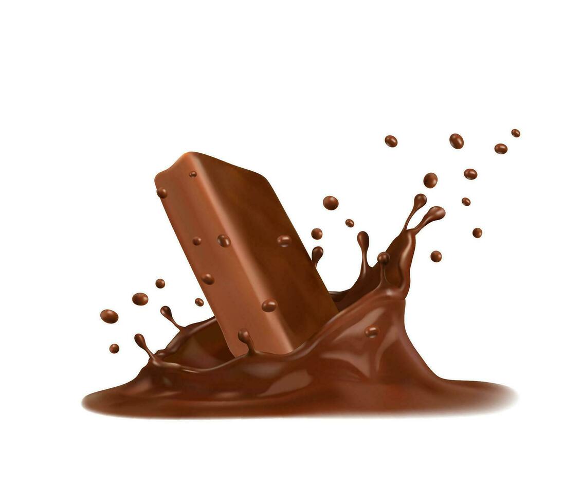 chocola bar met corona plons, Choco melk room vector