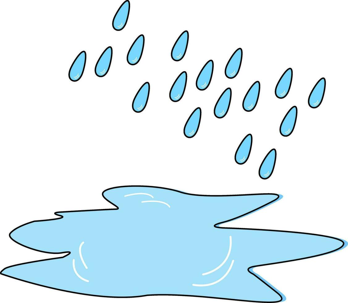 plas regen met hoofd blauw kleuren, tekenfilm stijl, vector illustratie Nee achtergrond.