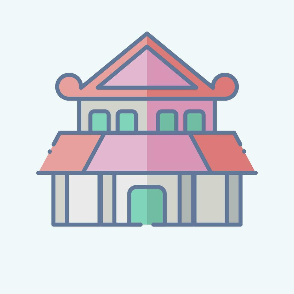 icoon Ninja huis. verwant naar Ninja symbool. tekening stijl. gemakkelijk ontwerp bewerkbaar. gemakkelijk illustratie vector