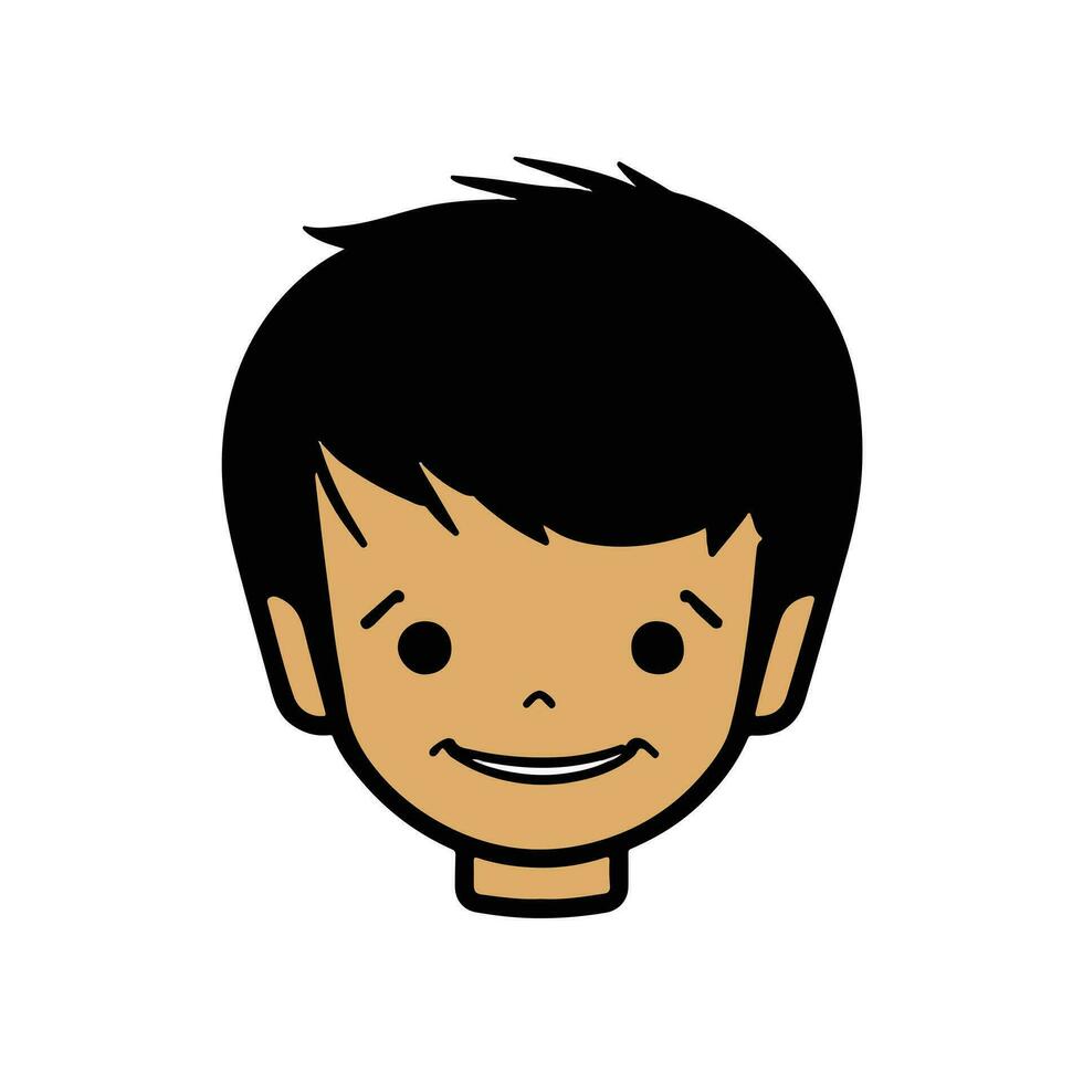 schattig jongen gezicht vector tekenfilm illustratie