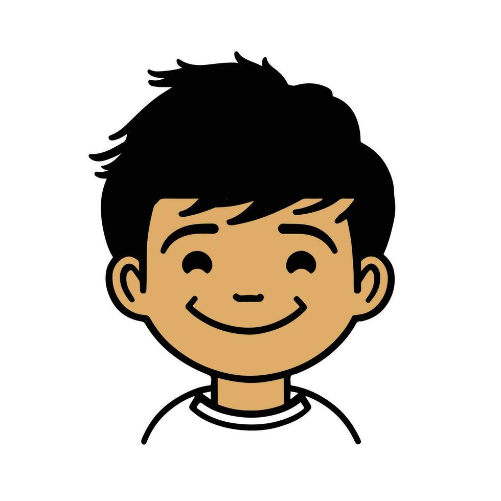 schattig tekenfilm jongen gezicht. vector illustratie