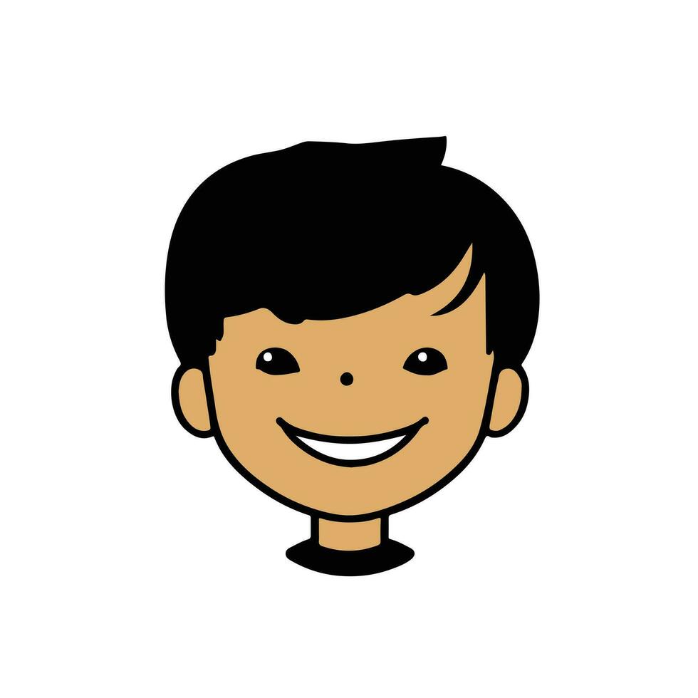 schattig jongen gezicht vector tekenfilm illustratie