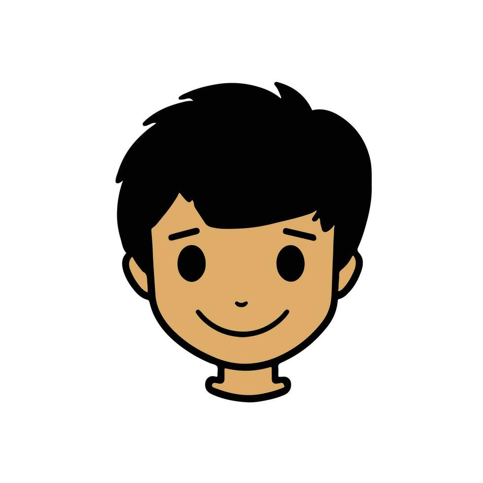 schattig tekenfilm jongen gezicht. vector illustratie