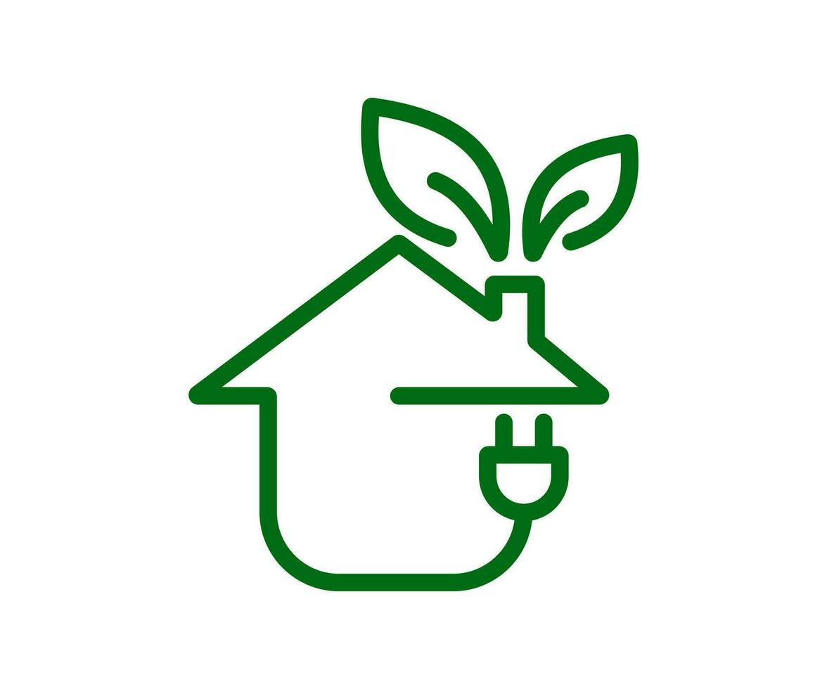 groen energie doeltreffend huis icoon. vector illustratie ontwerp.