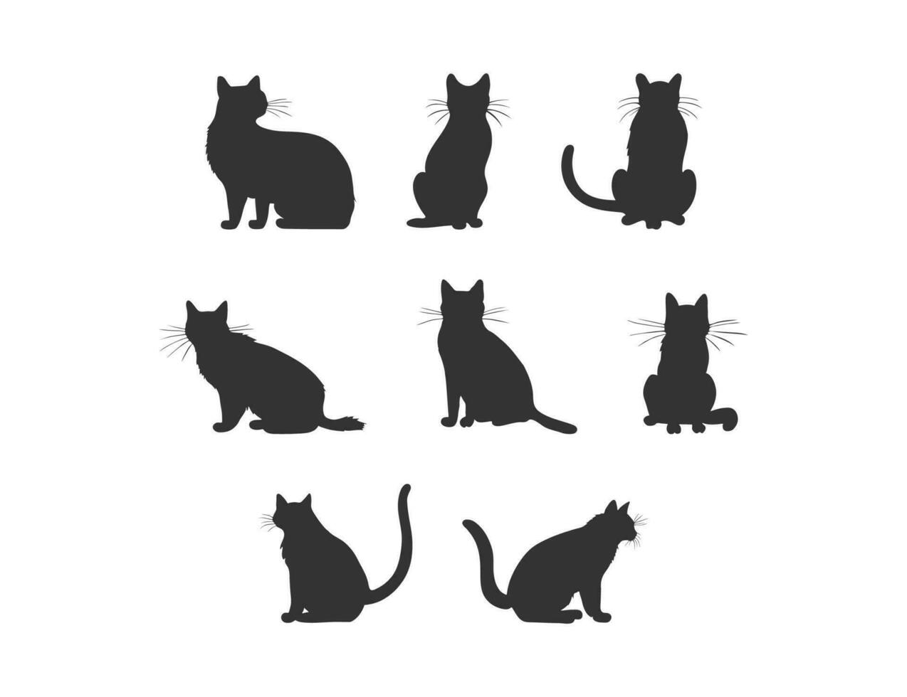 zwart kat silhouet. vector illustratie ontwerpen.