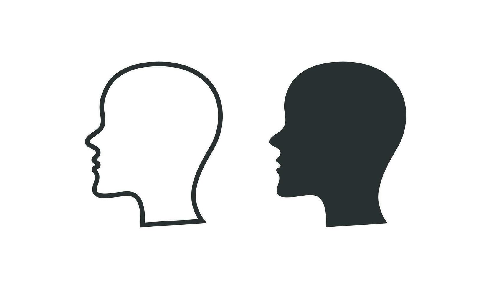menselijk hoofd icoon. silhouet menselijk gezicht illustratie symbool. teken hoofd Mens vector