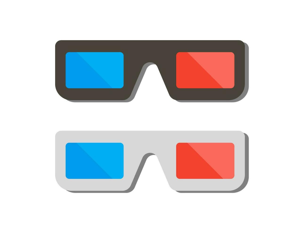 bioscoop 3d bril icoon. papier bril illustratie symbool. teken bril film vector