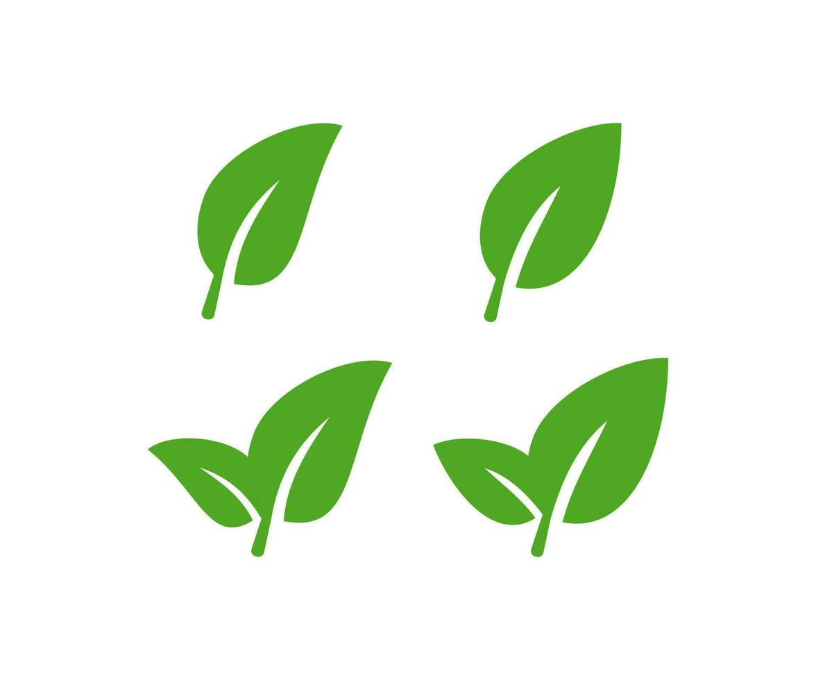 groen blad icoon set. bladeren symbool. teken eco vector. vector