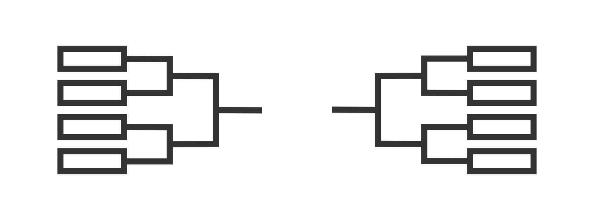 16 team toernooi rem Sjablonen icoon. spel diagram symbool. teken blanco vector. vector