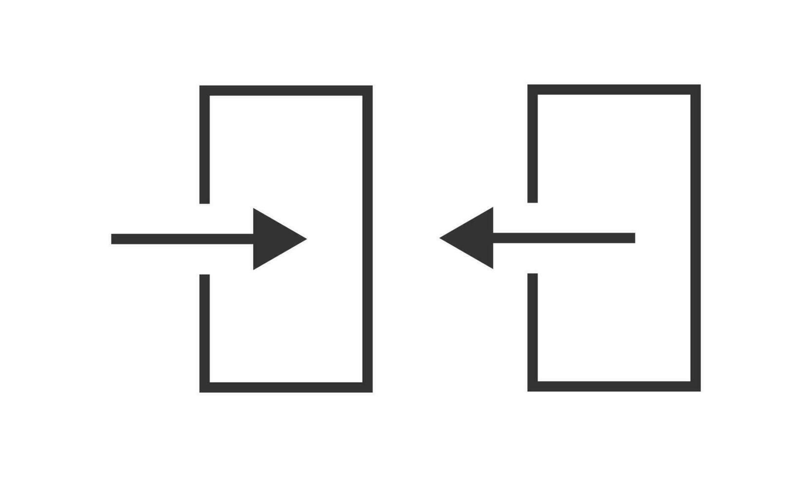 Ingang, Uitgang icoon. deur symbool. teken website voorwerp vector. vector