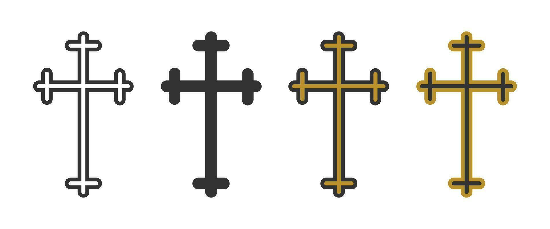 orthodox kruis icoon. Russisch kerk symbool. teken religie vector. vector