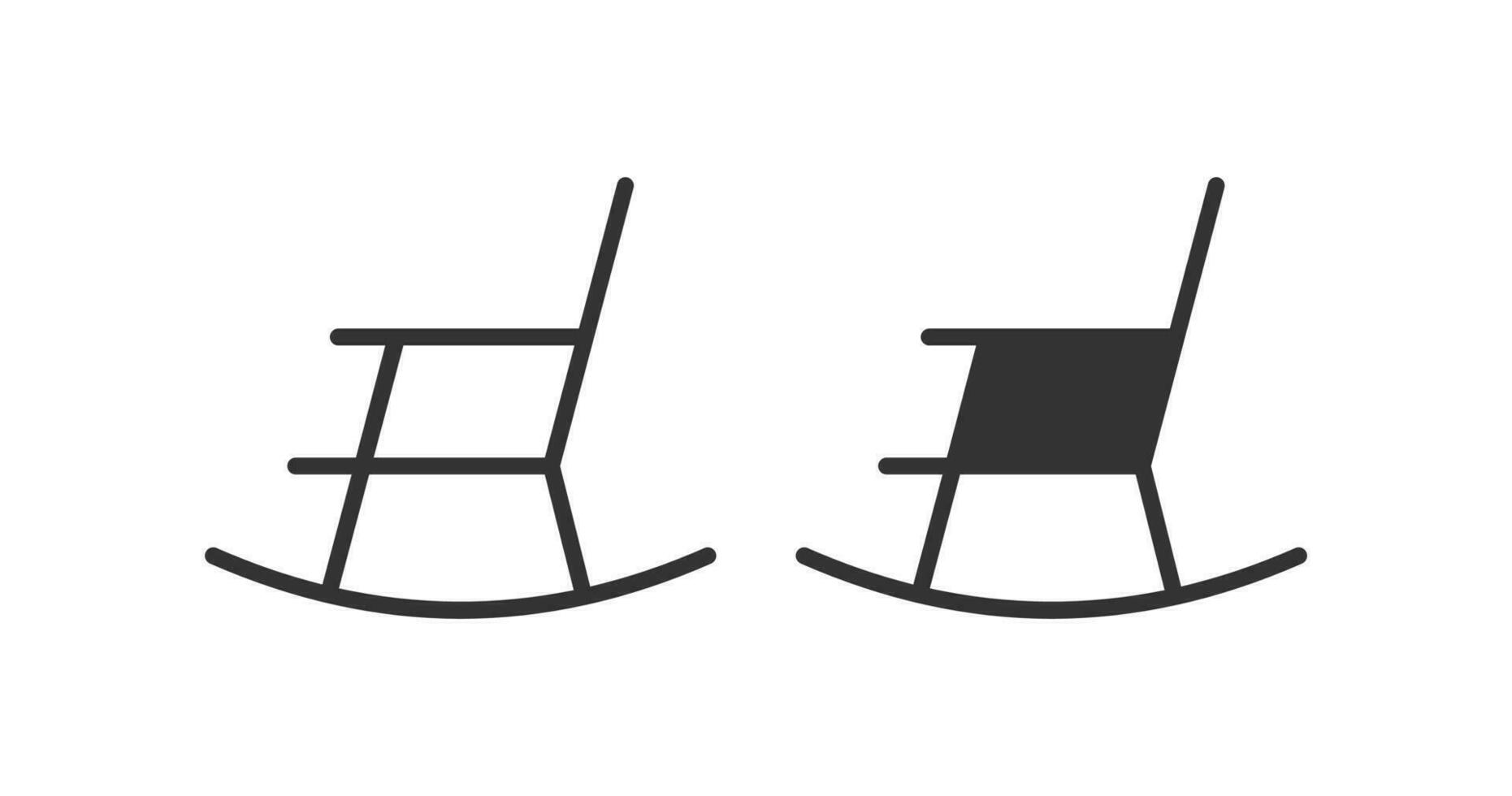 schommelen stoel icoon. kom tot rust meubilair symbool. teken huis voorwerp vector. vector