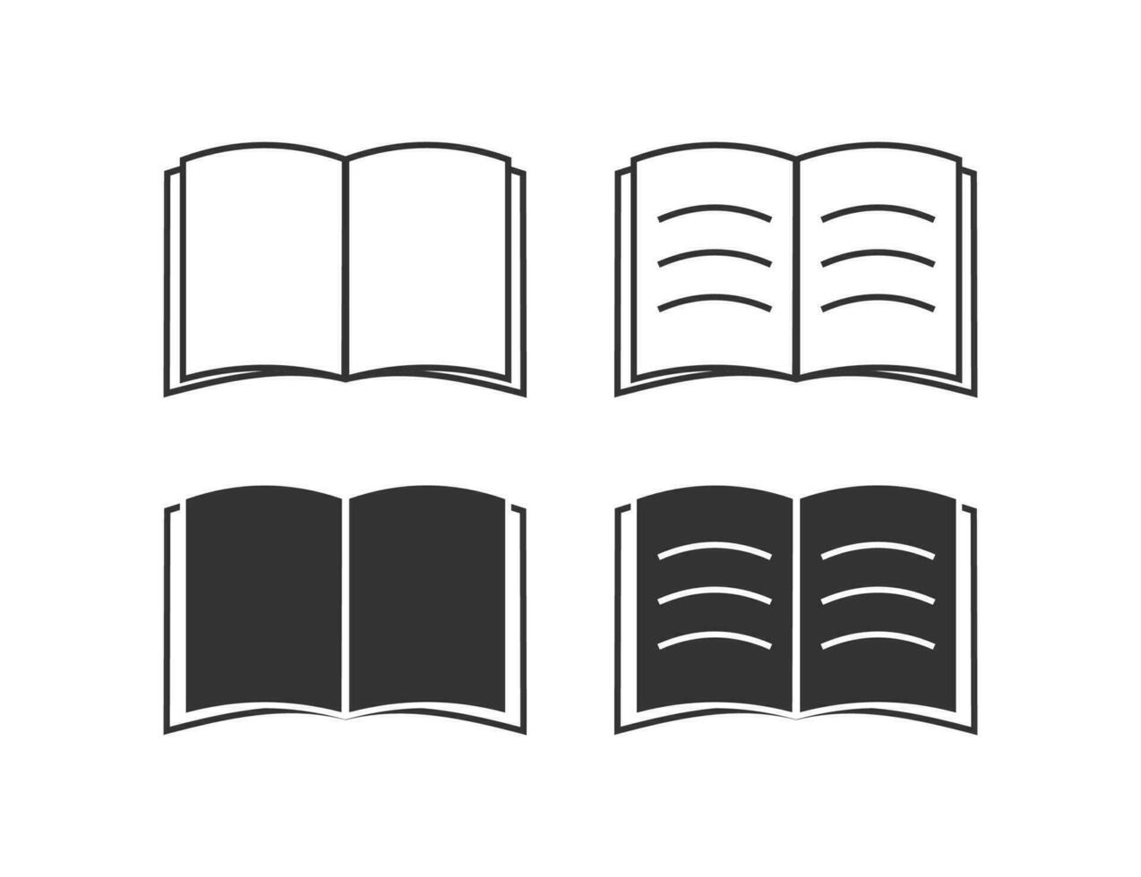 Open boek icoon. tijd lezen symbool. teken bibliotheek vector. vector