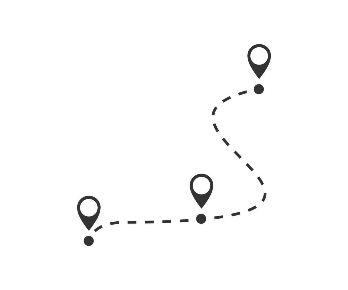 route plaats icoon. reis kaart symbool. teken pad GPS vector. vector