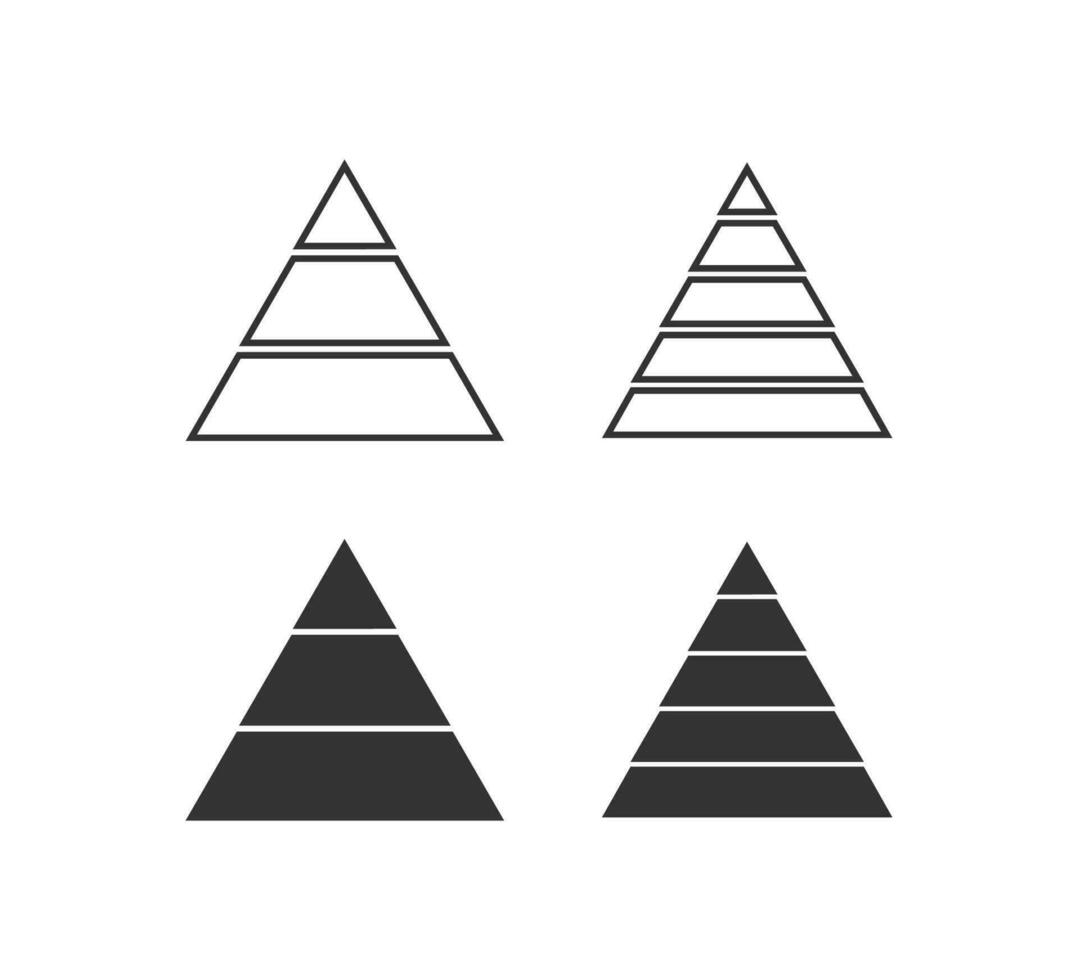carrière, financiën, pyramide icoon. driehoek symbool. teken niveau tabel vector. vector