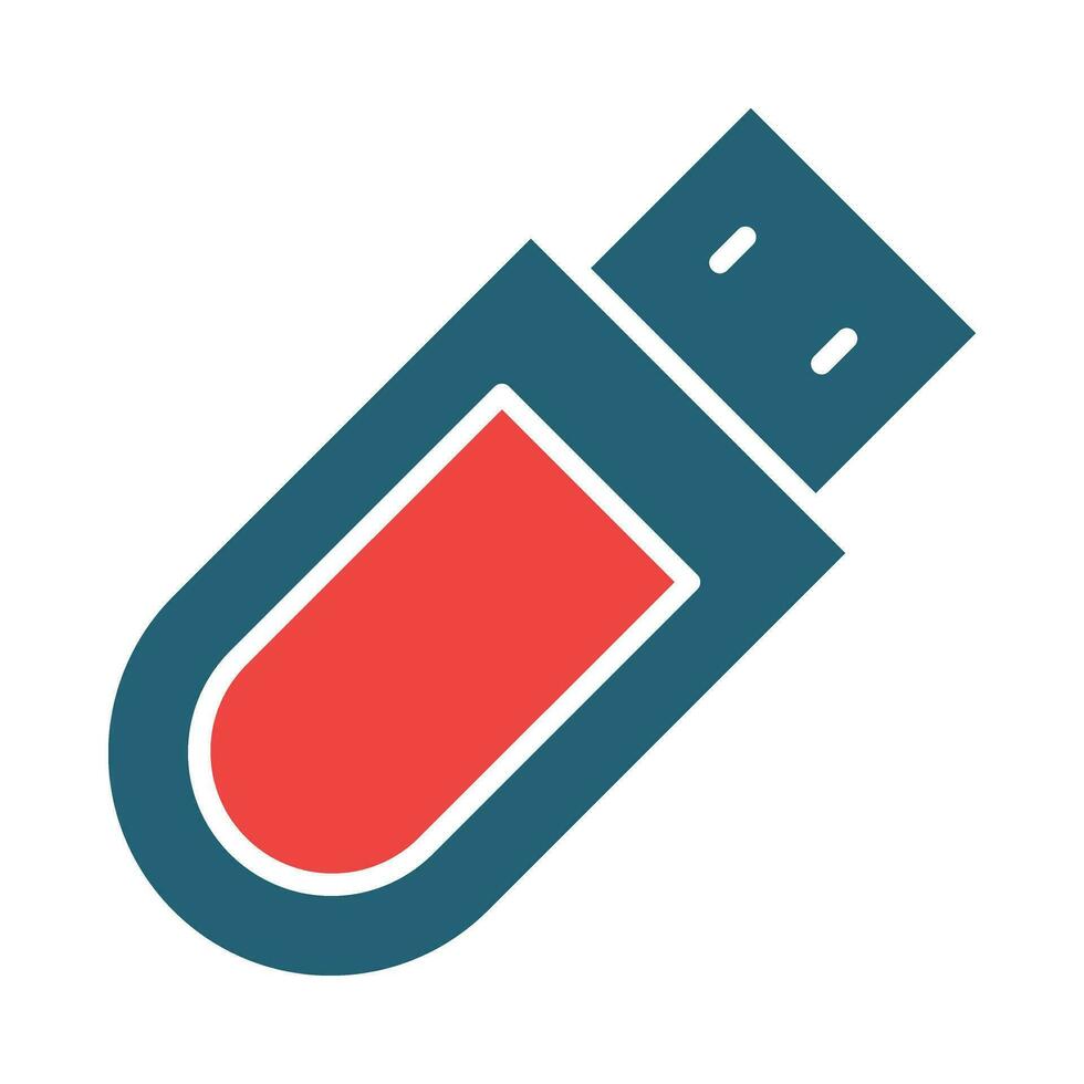 USB rit glyph twee kleur icoon ontwerp vector