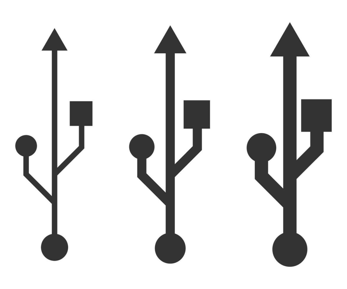 USB verbinding icoon. connector kabel symbool. teken computer stopcontact vector. vector