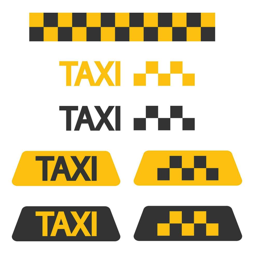 taxi icoon set. bestuurder sticker symbool. mensen vervoer teken vector. vector