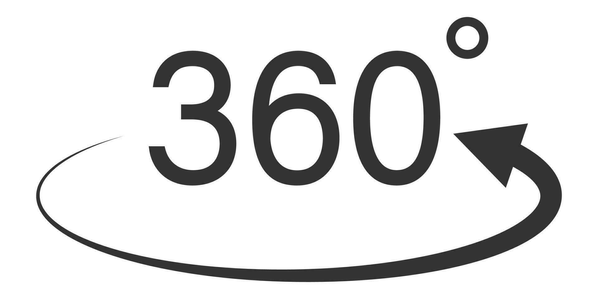 hoek 360 graden icoon. cirkel pijl symbool. teken geometrie wiskunde vector. vector