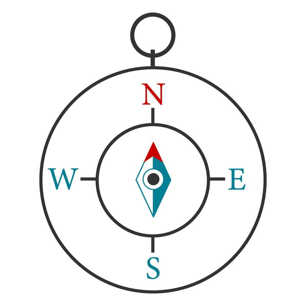 creatief compas icoon. instrument Cursus richting symbool. teken navigatie vector. vector
