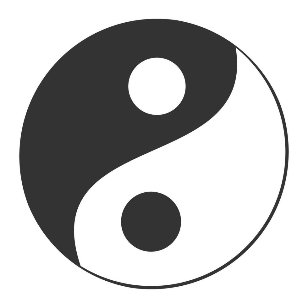 yin yang icoon. kung fu symbool. teken balans vector. vector