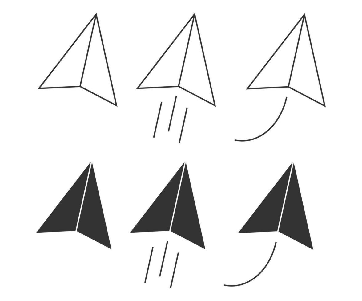 papier vlak icoon. messege sturen symbool. teken origami vliegtuig vector. vector