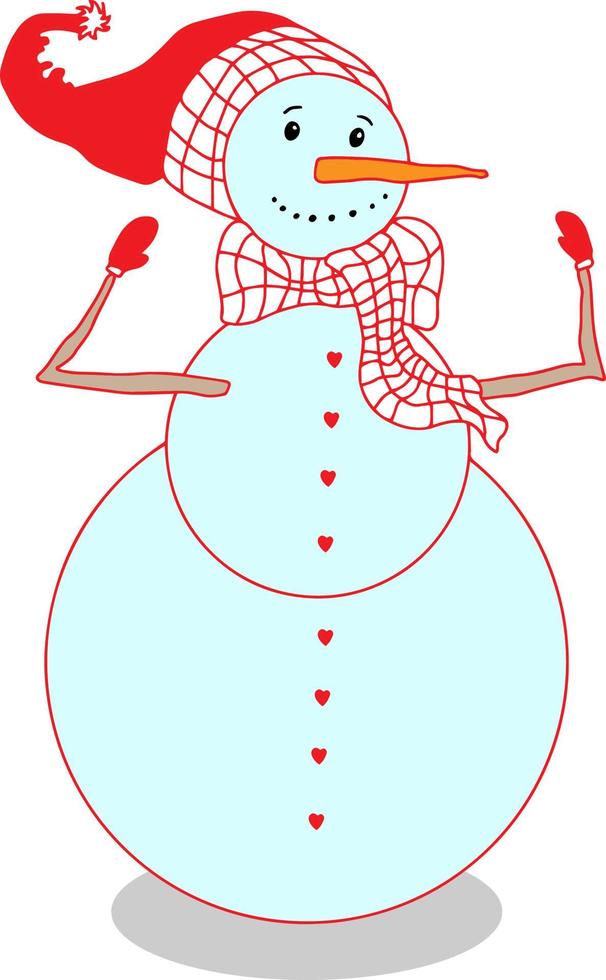 sneeuwpop vector geïsoleerd. winterkarakter voor kaarten, uitnodigingen en kinderspellen