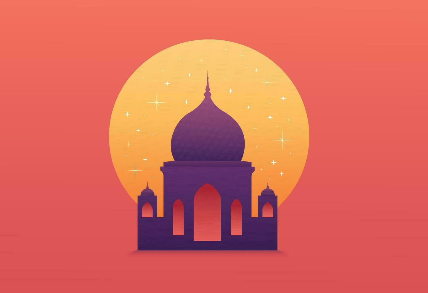 Islamitisch moskee Ramadan kareem minimaal vector illustratie