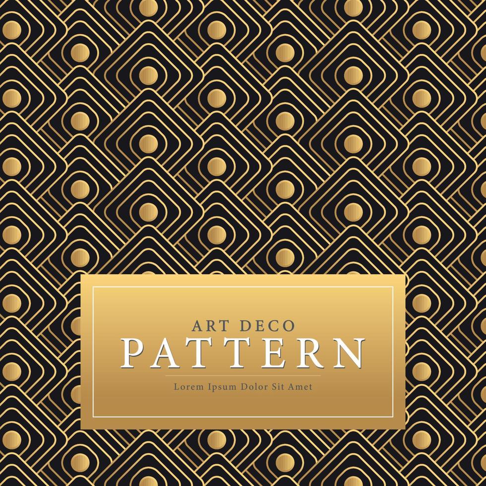 gouden vierkant art deco patroon pro vector