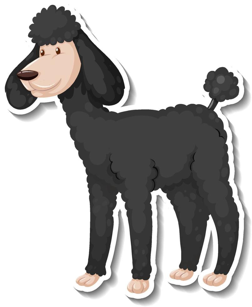 een stickersjabloon van een stripfiguur voor een hond vector