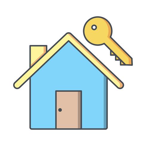 Huis sleutel vector pictogram