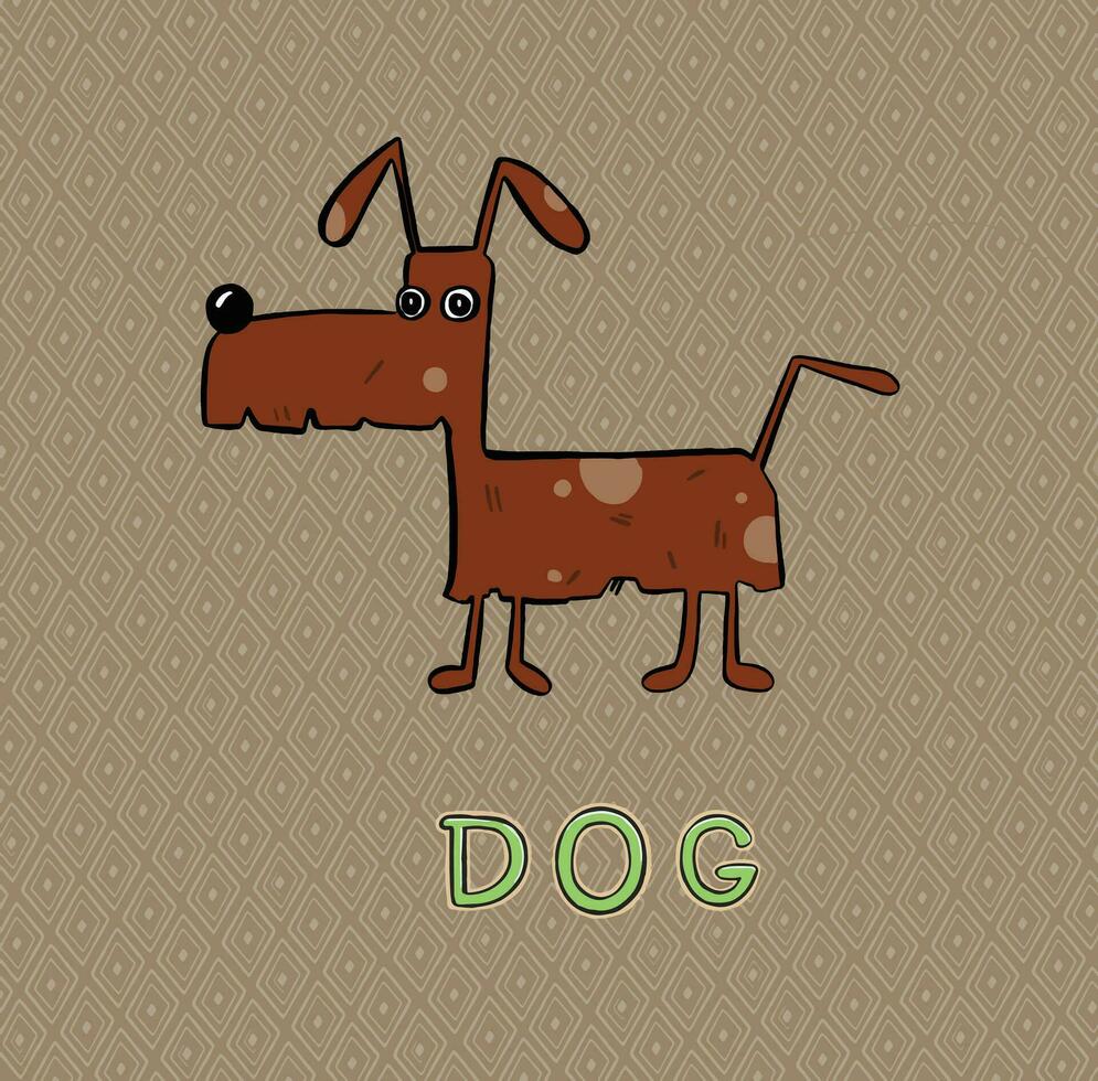 gelukkig hond karakter golvend vector dier sticker.