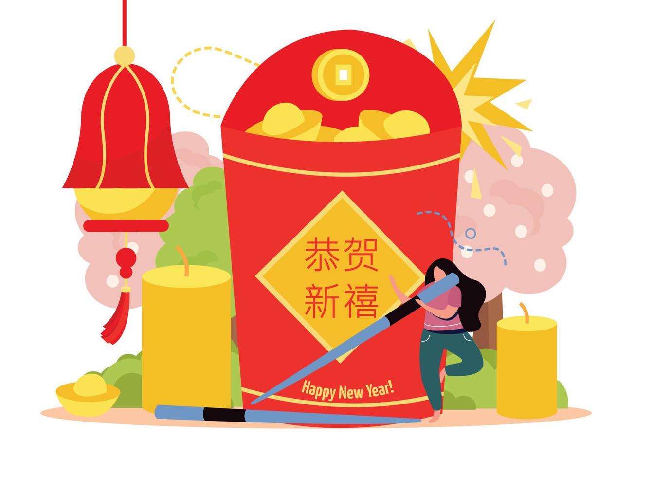 chinese nieuwjaarssamenstelling vector