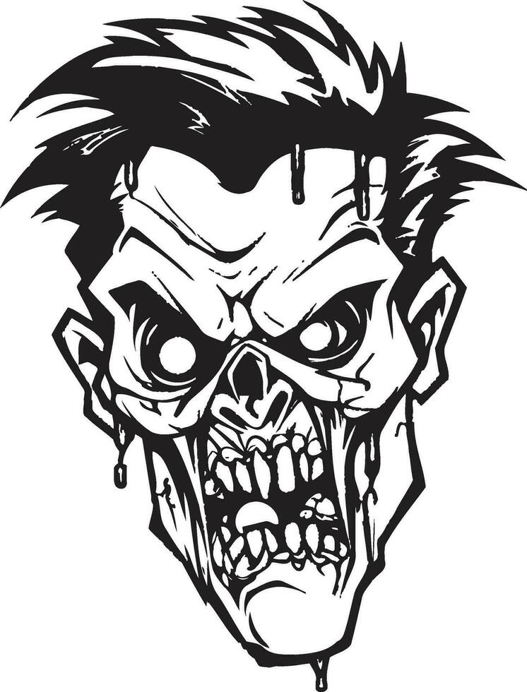 macabre mascotte symbool zombie vector icoon zombie mascotte raadsel vector illustratie