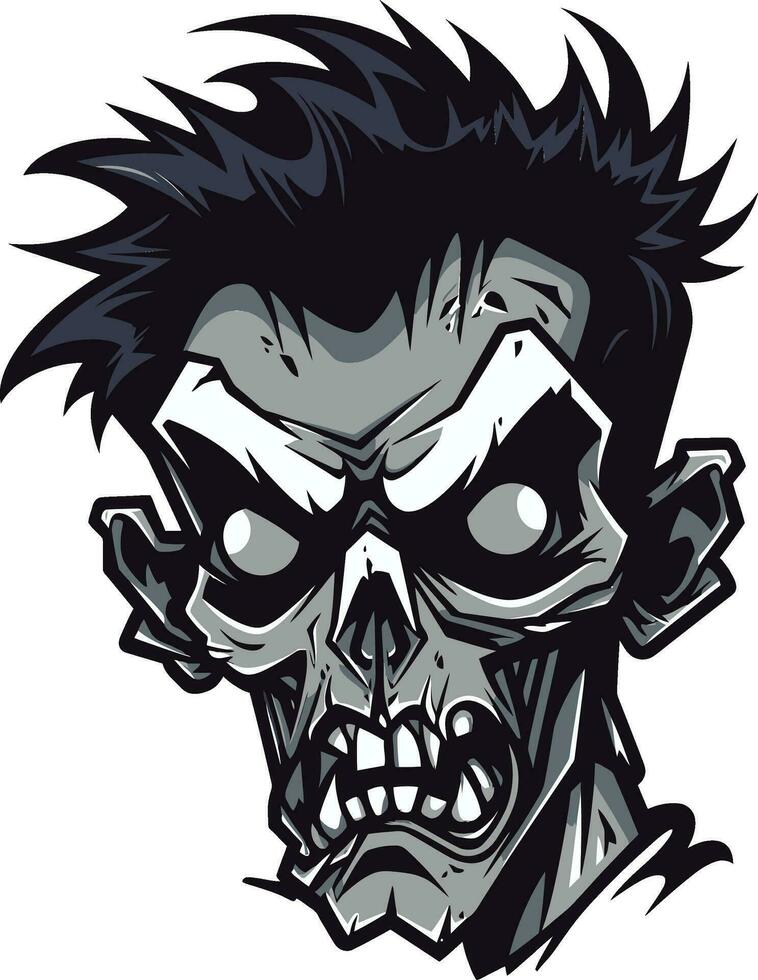 vervallen zombie indruk mascotte vector zombie mascotte raadsel vector ontwerp