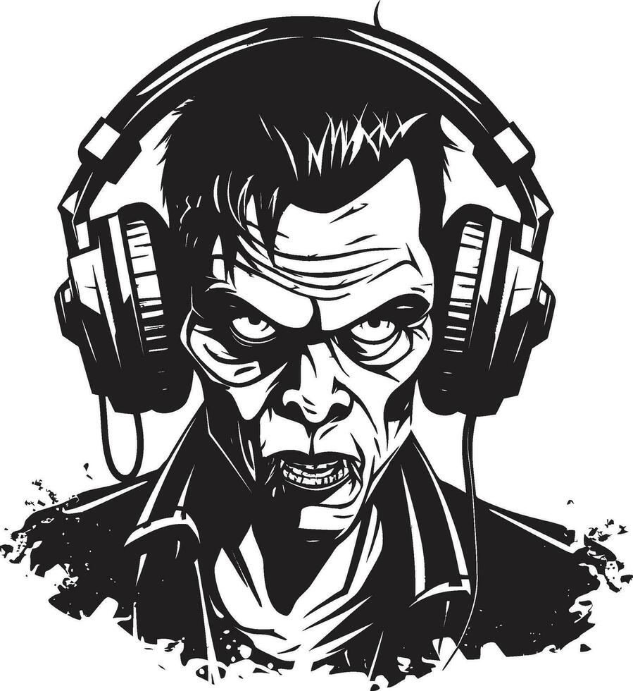 achtervolgd dj resonantie zombie vector zombie dj verduistering vector ontwerp