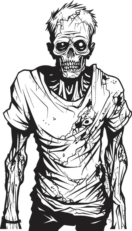 griezelig lijk manifestatie vector karakteriseren zombie Apocalypse persona vol lichaam ontwerp
