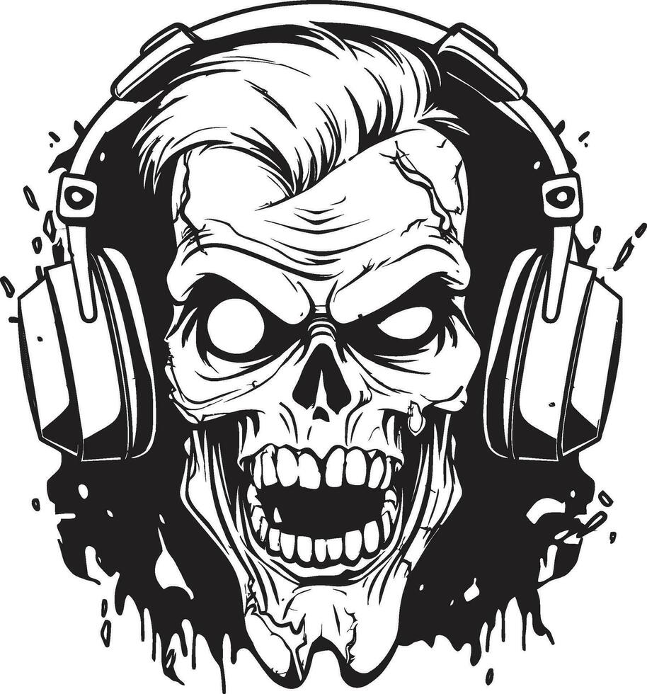 zombie beats versterkt vector icoon ondood club hymne zombie vector