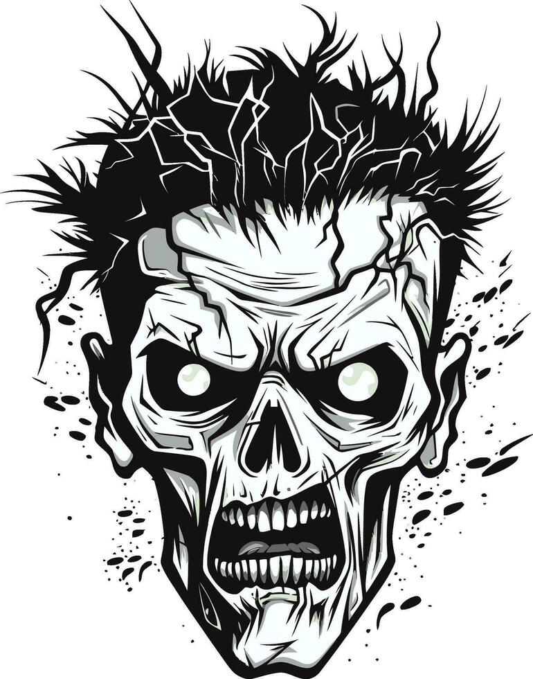 zombies grillig ontwerp vector icoon zombies onhandelbaar visie gek schedel